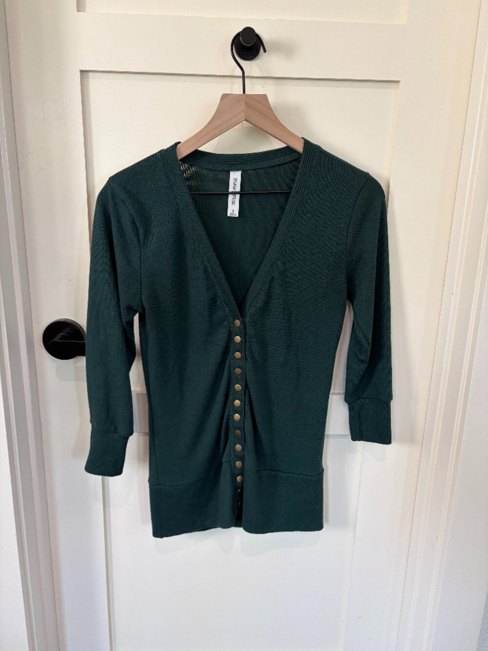 V-neck button down sweater